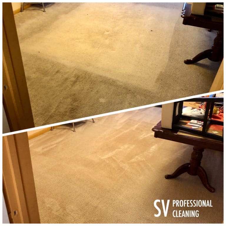 before and after images of carpet cleaning