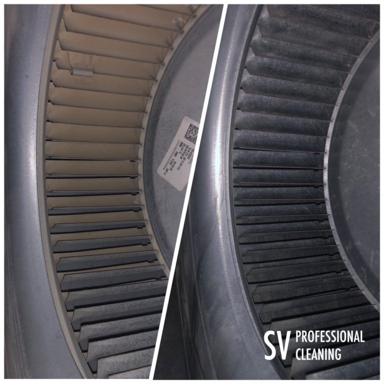 blower cleaning before and after